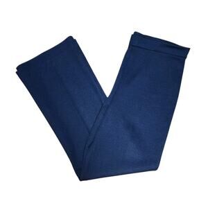 Vintage 70s Ecco Bay Pants Women’s Medium M Blue Ankle Trouser Wide Leg Knit USA